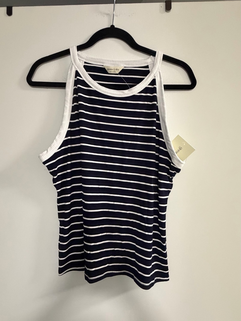 Striped Navy & White Racerback Tank Top